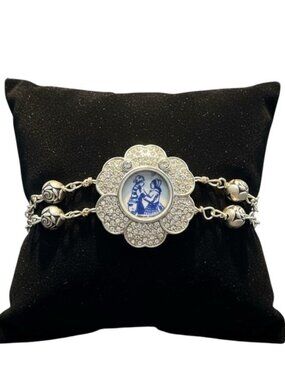 Denmark Icon Mug Mother & Child China Bracelet - Vintage Watch Upcycled 8.5"